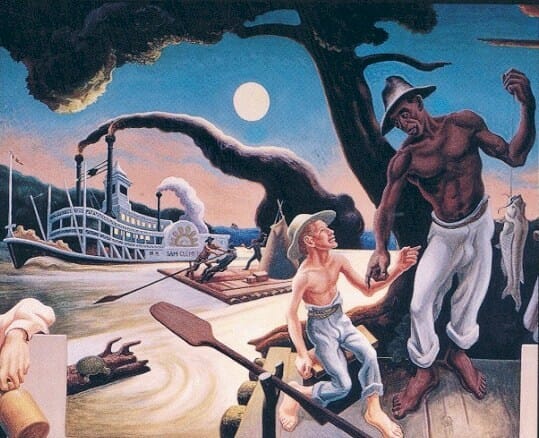 1936 Thomas Hart Benton (American regionalist artist, 1889–1975) A Social History of the State of Missouri Huckleberry Finn